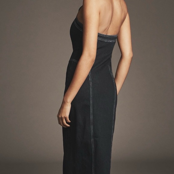 PILCRO ZIP UP JEAN HALTER DRESS SIZE MED NWT - Picture 2 of 7